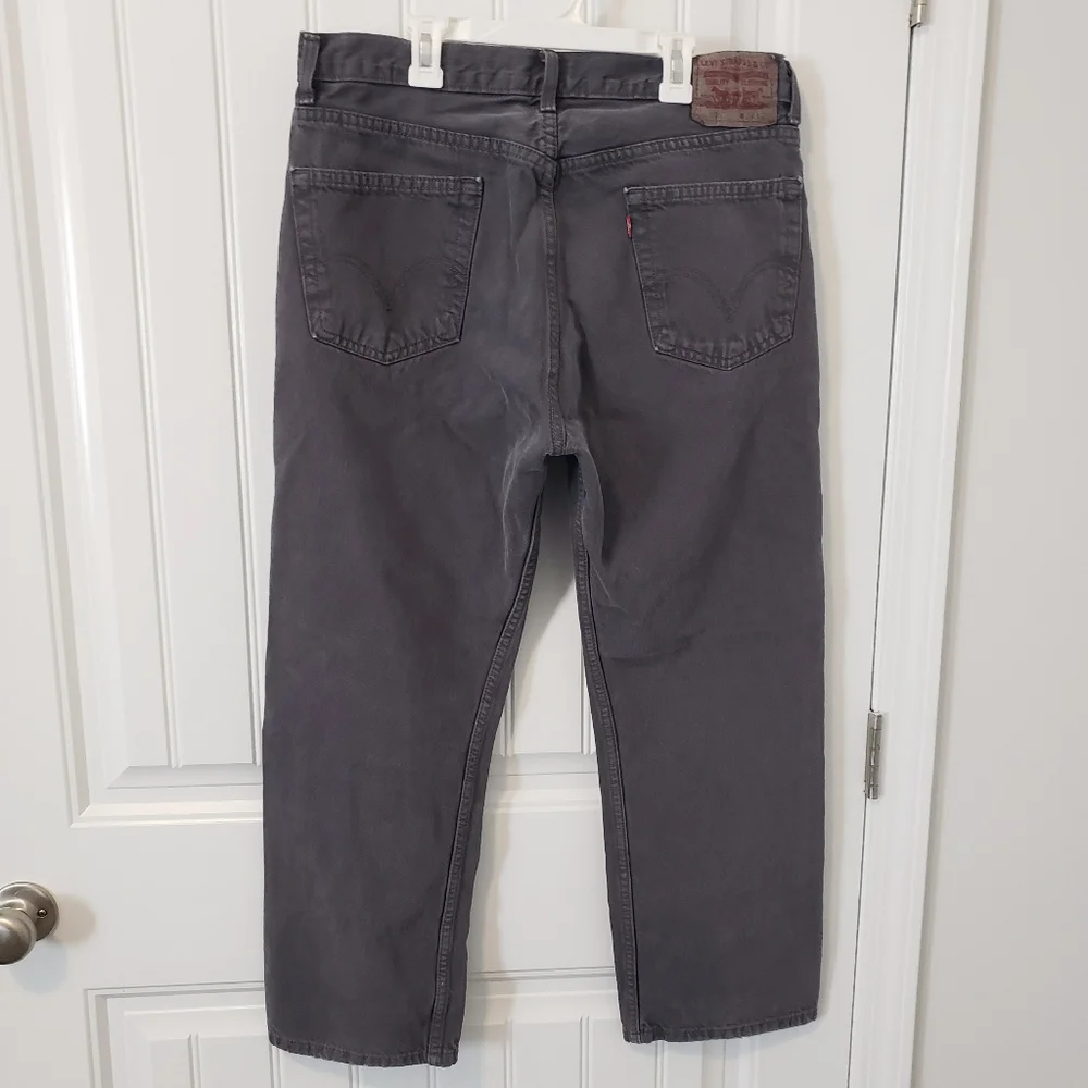 Vintage Levis 505 Regular Fit Straight Leg Denim Gray‎ Jeans Red Tab Mens 36/29